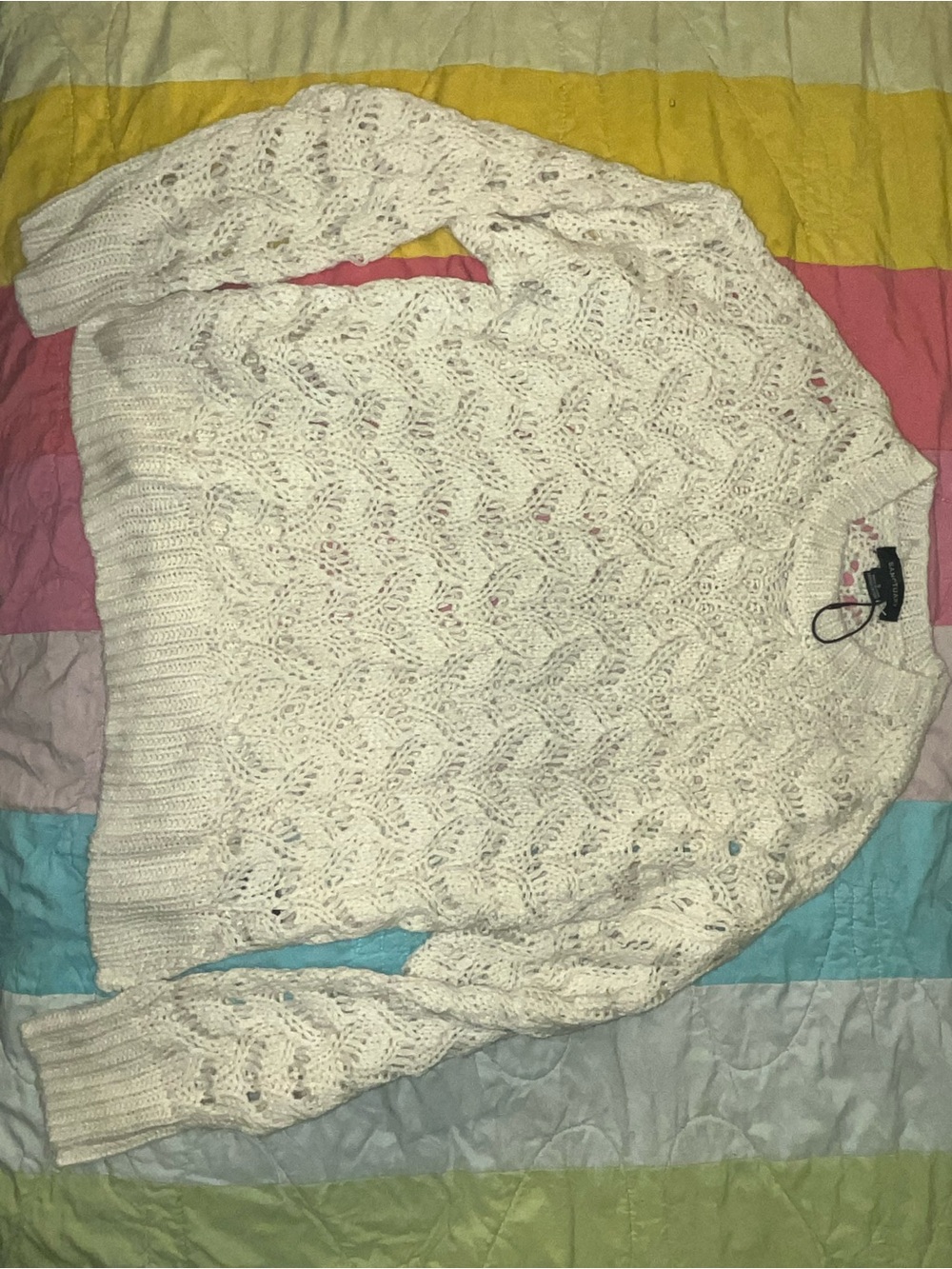 Sanctuary Cream Open-Knit Cable Sweater